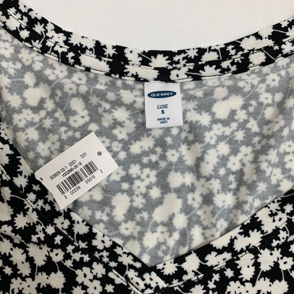 Old Navy Top Women S Small Floral Daisy Luxe Dolphin High Low Scoop Neck Stretch - Picture 8 of 13